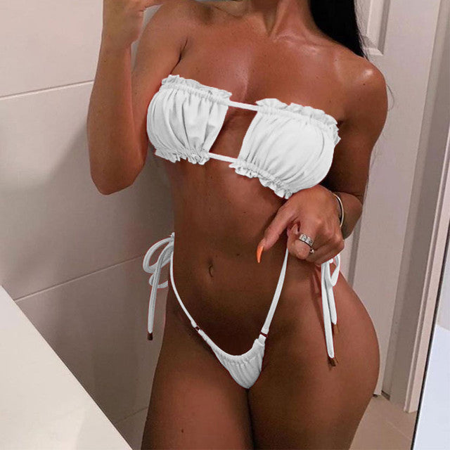 Fashion Thong Bikini 2021 Women Bequini Swimwear Summer Bathing Suit Push Up Padded Swimsuit Sexy Monokini Drop Shipping #P