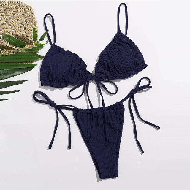 Fashion Thong Bikini 2021 Women Bequini Swimwear Summer Bathing Suit Push Up Padded Swimsuit Sexy Monokini Drop Shipping #P