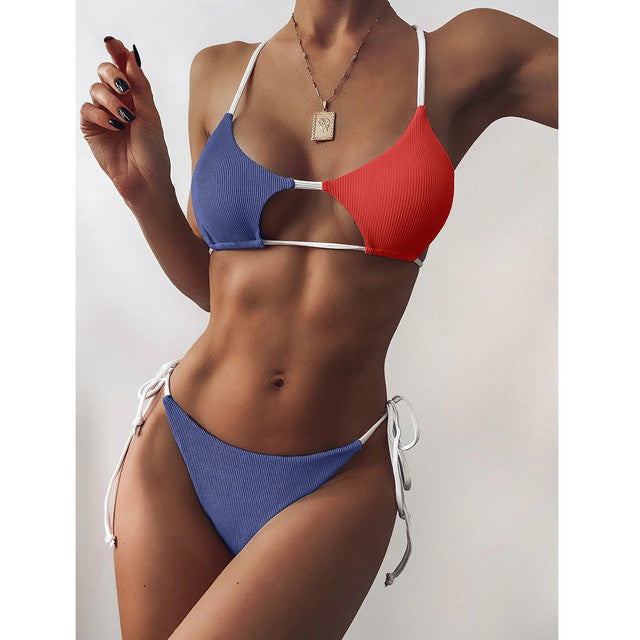 Fashion Thong Bikini 2021 Women Bequini Swimwear Summer Bathing Suit Push Up Padded Swimsuit Sexy Monokini Drop Shipping #P
