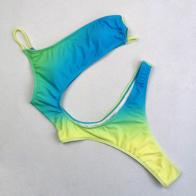 Rinabe Sexy Bikini 2022 Swimsuit Hollow Out Bikinis Women Swimwear Tie Dye One Piece Swimsuits Thong Biquini Bathing Suit Women