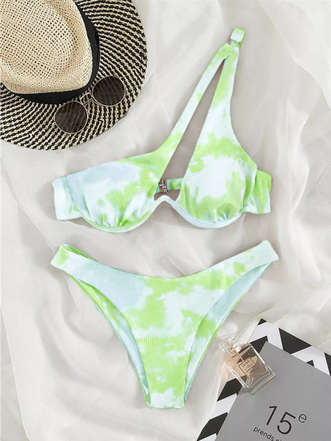 Sexy Bikinis Swimsuits Cut Out Women&#39;s Swimwear 2022 One Shoulder Biquini High Cut Bathing Suits Push Up Beach Bikini Set