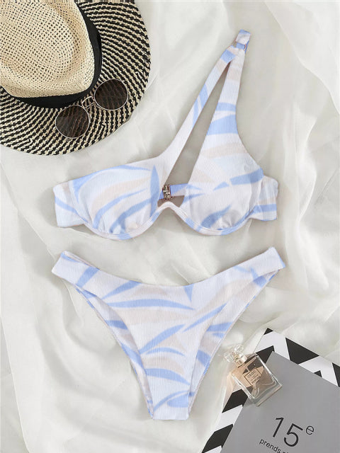 Sexy Bikinis Swimsuits Cut Out Women&#39;s Swimwear 2022 One Shoulder Biquini High Cut Bathing Suits Push Up Beach Bikini Set