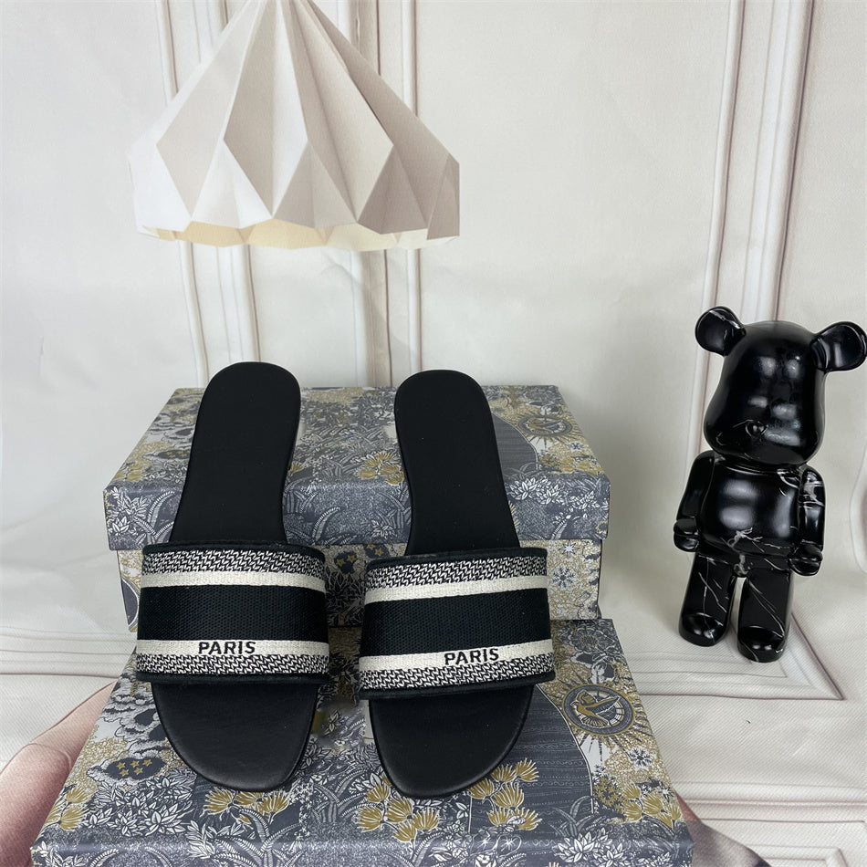 Women Sandals Woman Shoe Slipper Embroider Sandals Summer 2022 Women Slides Slipper Woman Flip Flop Slippers Floral Print